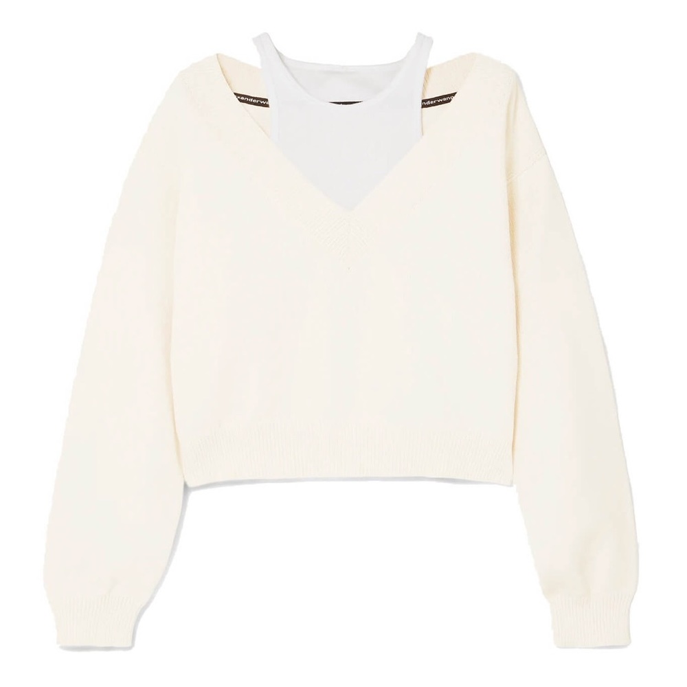 Alexander Wang Bi-Layered Cream Sweater